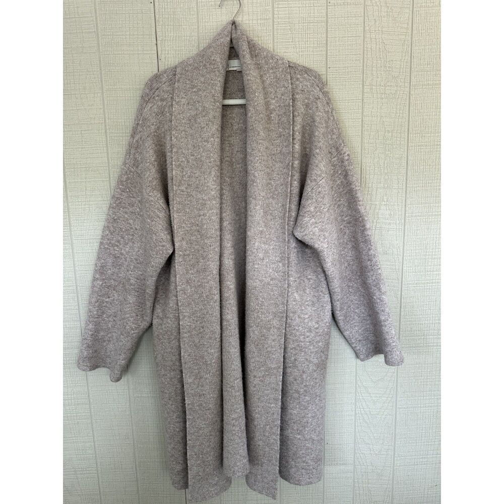 Anthropologie The Mariel Longline Cardigan Sweater Beige Taupe Wool Blend